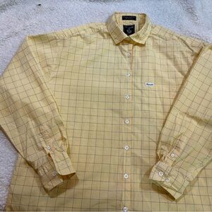 Faconnable Yellow Casual Button Down Shirt